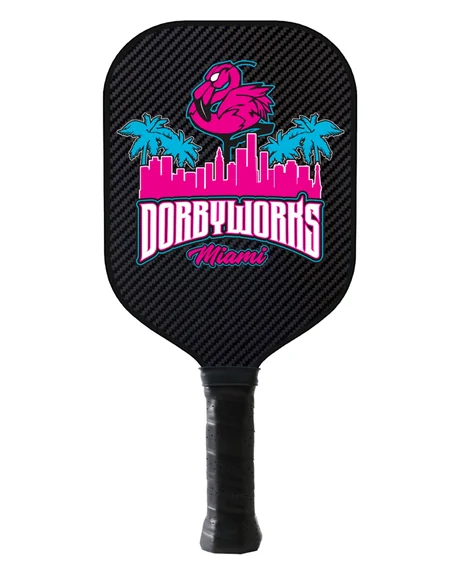 A finished Dorbyworks Miami carbon paddle photographed as a single product